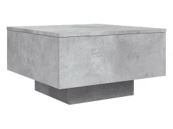 Mesa de centro madera de ingeniería gris hormigón 55x55x31 cm