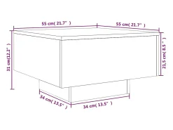 Mesa de centro madera de ingeniería gris hormigón 55x55x31 cm