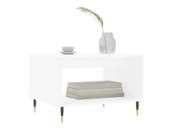 Mesa de centro madera de ingeniería blanca 60x50x40 cm