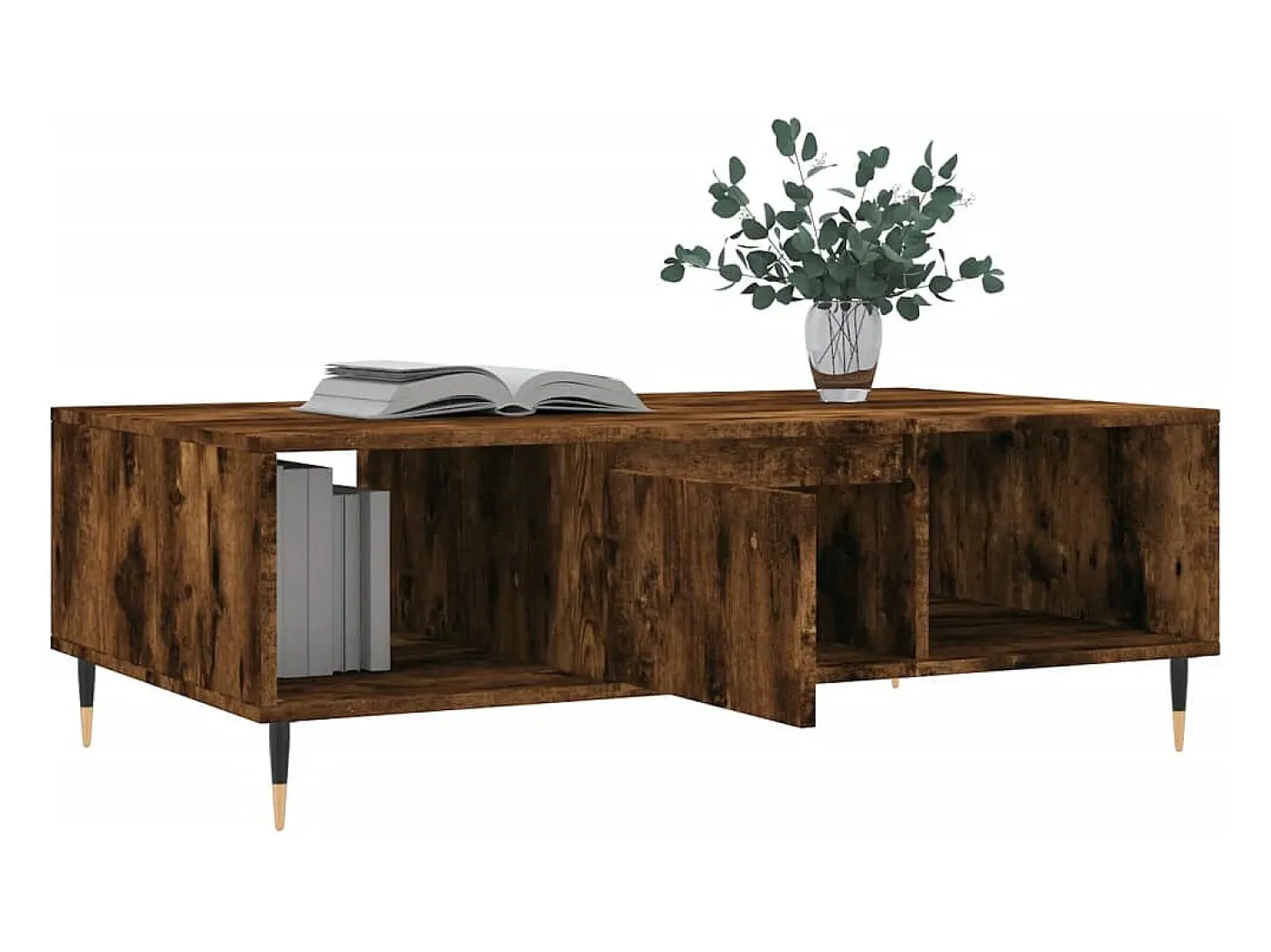 Mesa de centro madera de ingeniería roble ahumado 104x60x35 cm