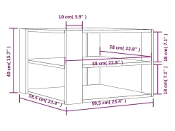Mesa de centro madera de ingeniería roble Sonoma 58x58x40cm