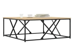Mesa de centro madera de ingeniería roble Sonoma 100x100x40 cm