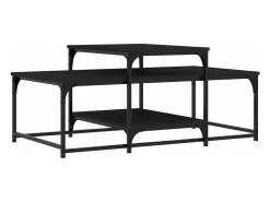 Mesa de centro madera de ingeniería negro 102x60x45 cm