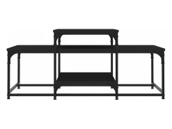 Mesa de centro madera de ingeniería negro 102x60x45 cm