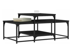 Mesa de centro madera de ingeniería negro 102x60x45 cm