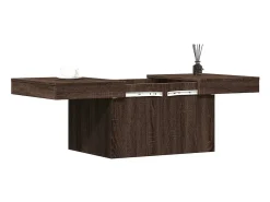 Mesa de centro madera de ingeniería marrón roble 80x55x40 cm
