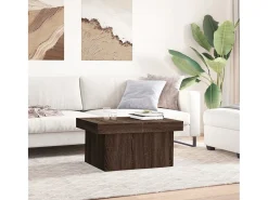 Mesa de centro madera de ingeniería marrón roble 80x55x40 cm