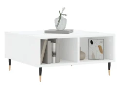 Mesa de centro madera de ingeniería blanco 60x60x30 cm