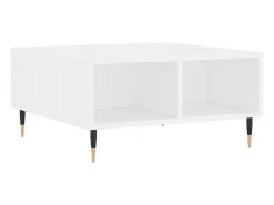 Mesa de centro madera de ingeniería blanco 60x60x30 cm