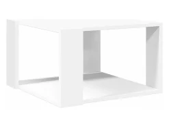 Mesa de centro madera de ingeniería blanca 51,5x51,5x30 cm