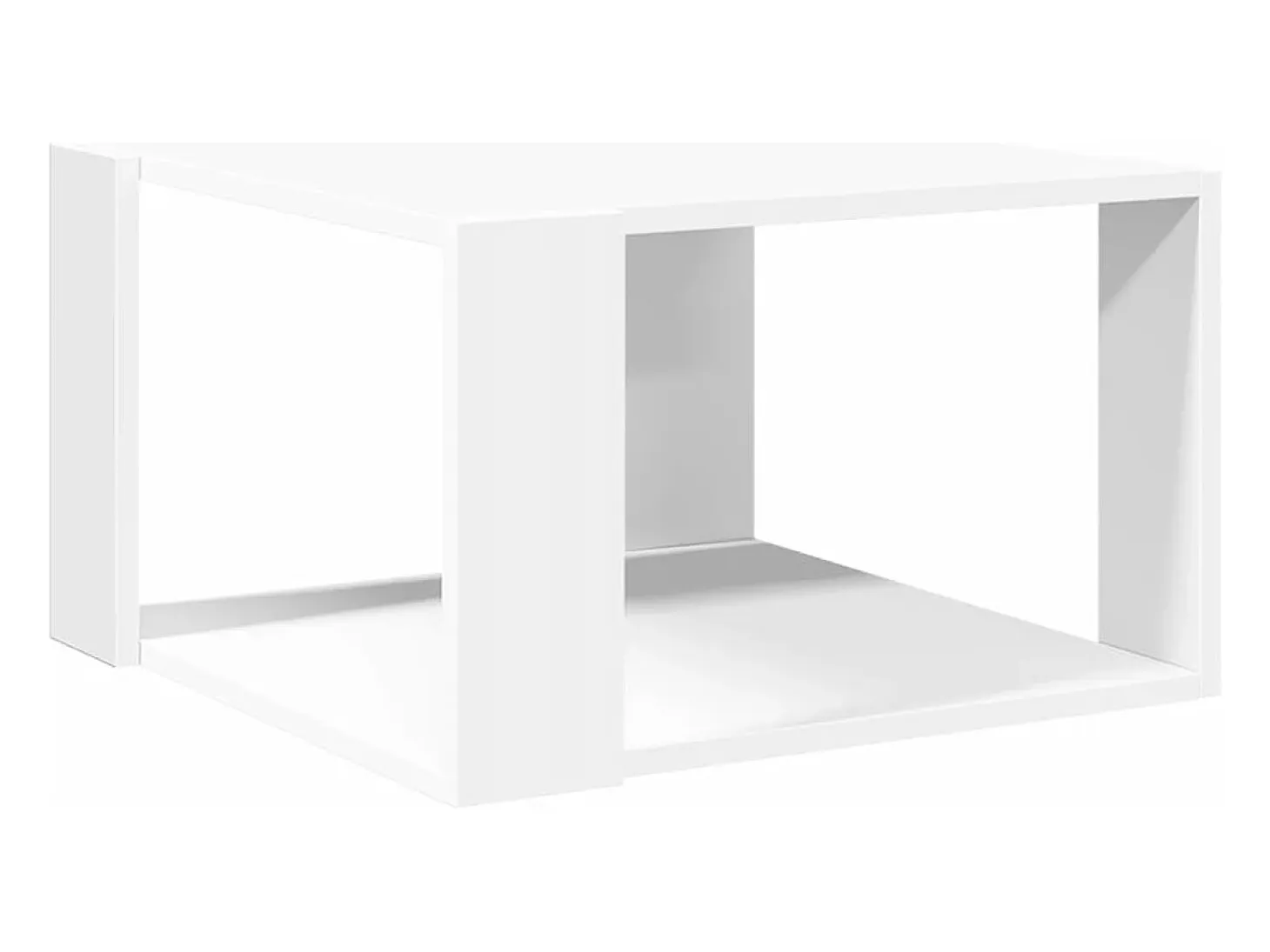 Mesa de centro madera de ingeniería blanca 51,5x51,5x30 cm