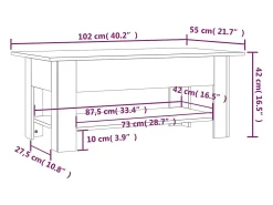 Mesa de centro madera de ingeniería gris hormigón 102x55x42 cm