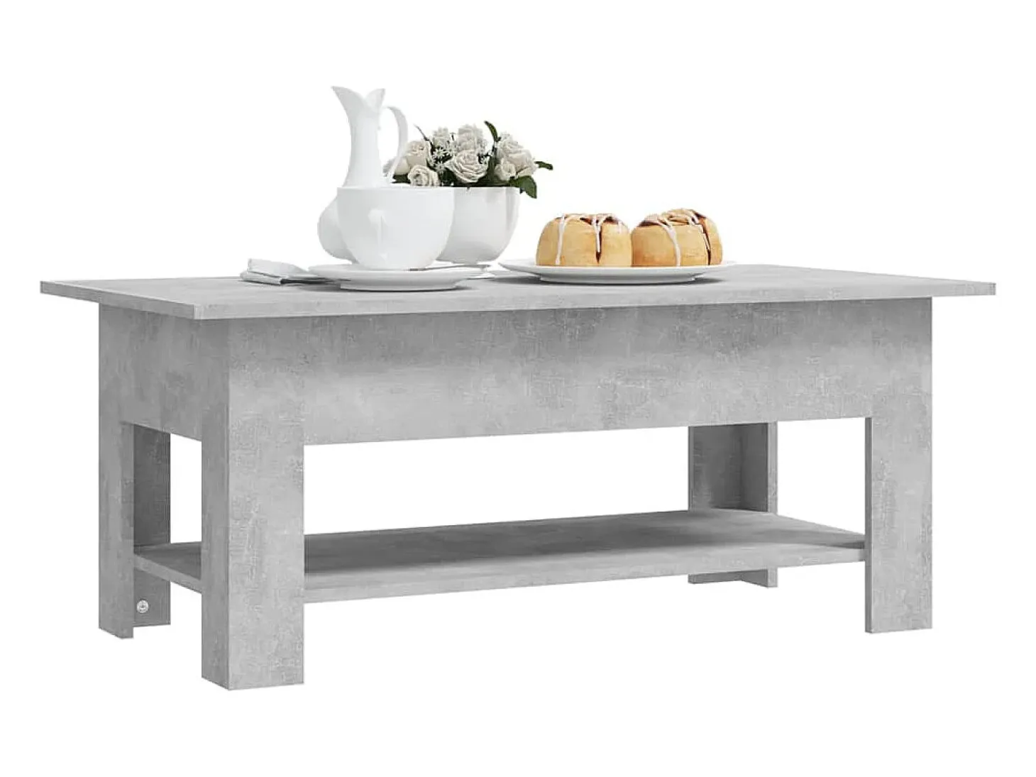 Mesa de centro madera de ingeniería gris hormigón 102x55x42 cm