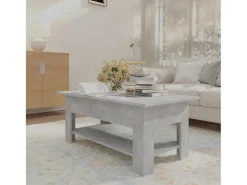Mesa de centro madera de ingeniería gris hormigón 102x55x42 cm