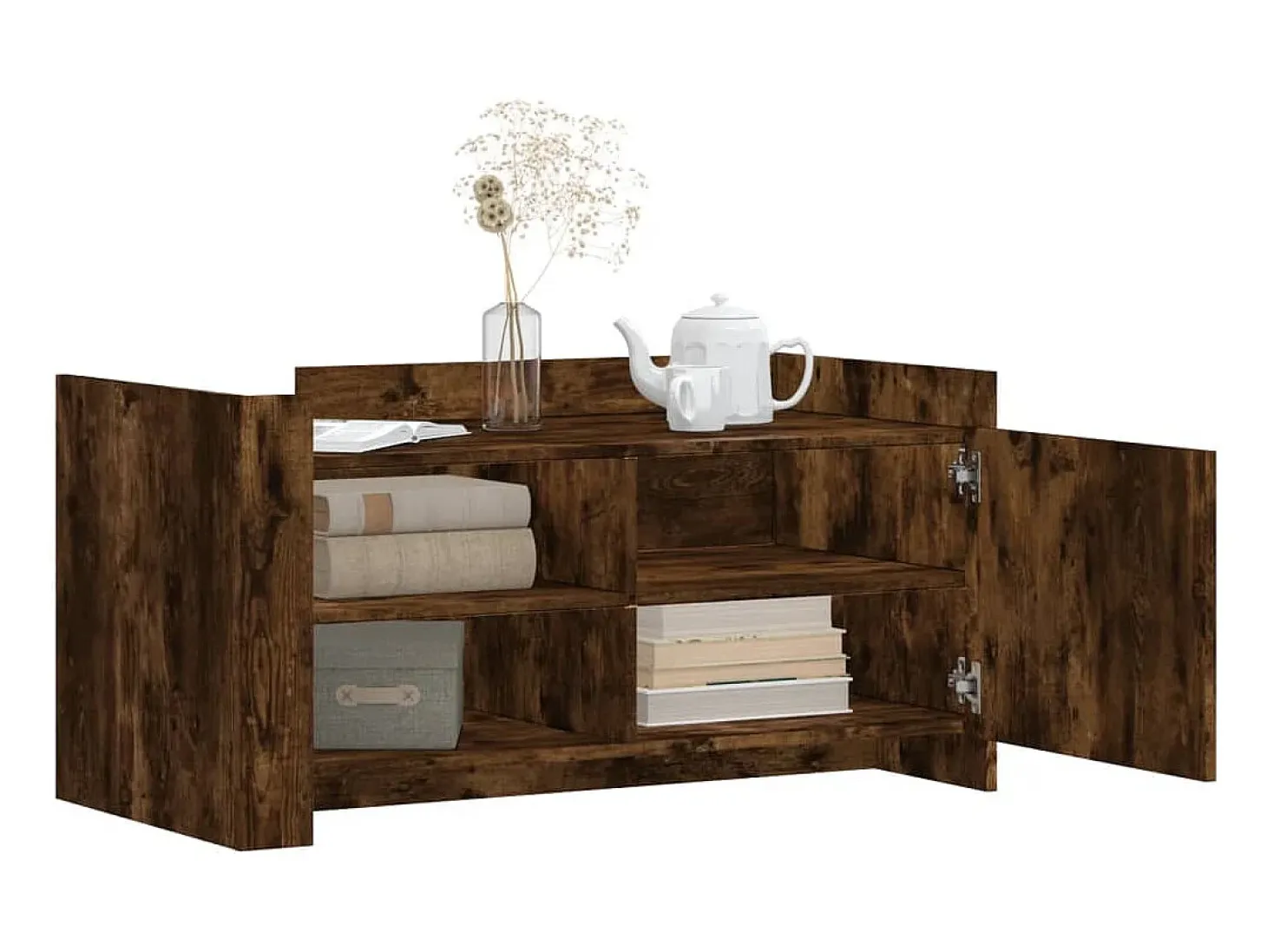 Mesa de centro madera de ingeniería roble ahumado 100x50x50 cm