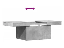 Mesa de centro madera de ingeniería gris hormigón 80x55x40 cm