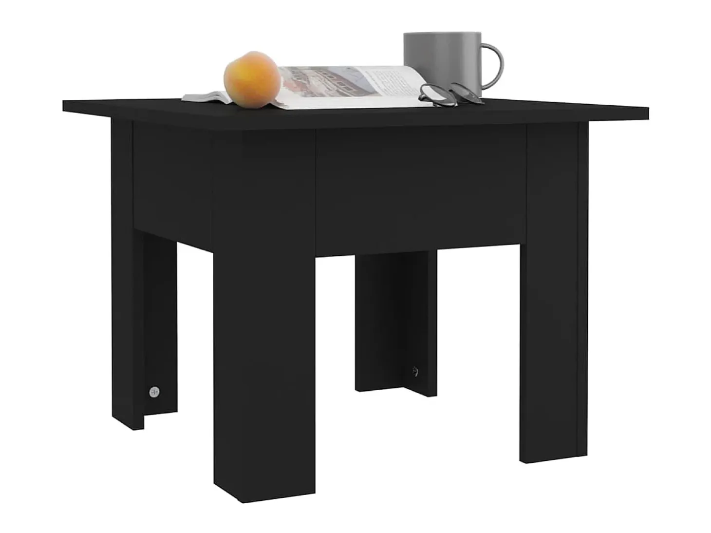 Mesa de centro madera de ingeniería negra 55x55x42 cm ES63373
