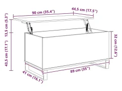 Mesa de centro madera de ingeniería envejecida 90x44,5x45 cm