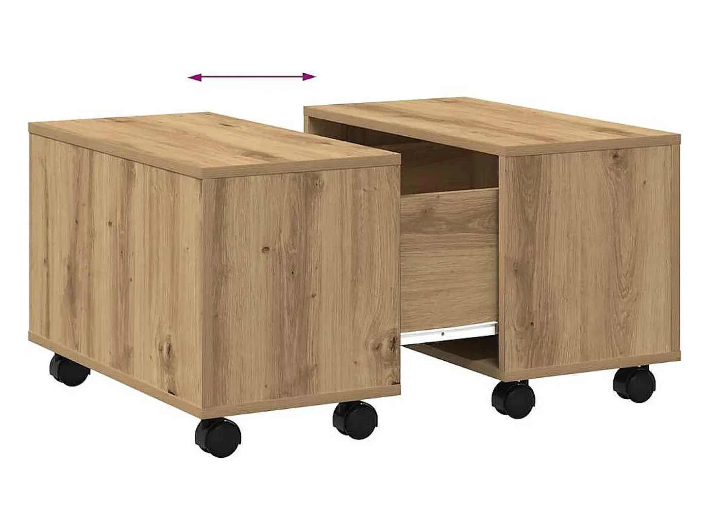Mesa de centro madera de ingeniería roble artisan 60x60x38 cm