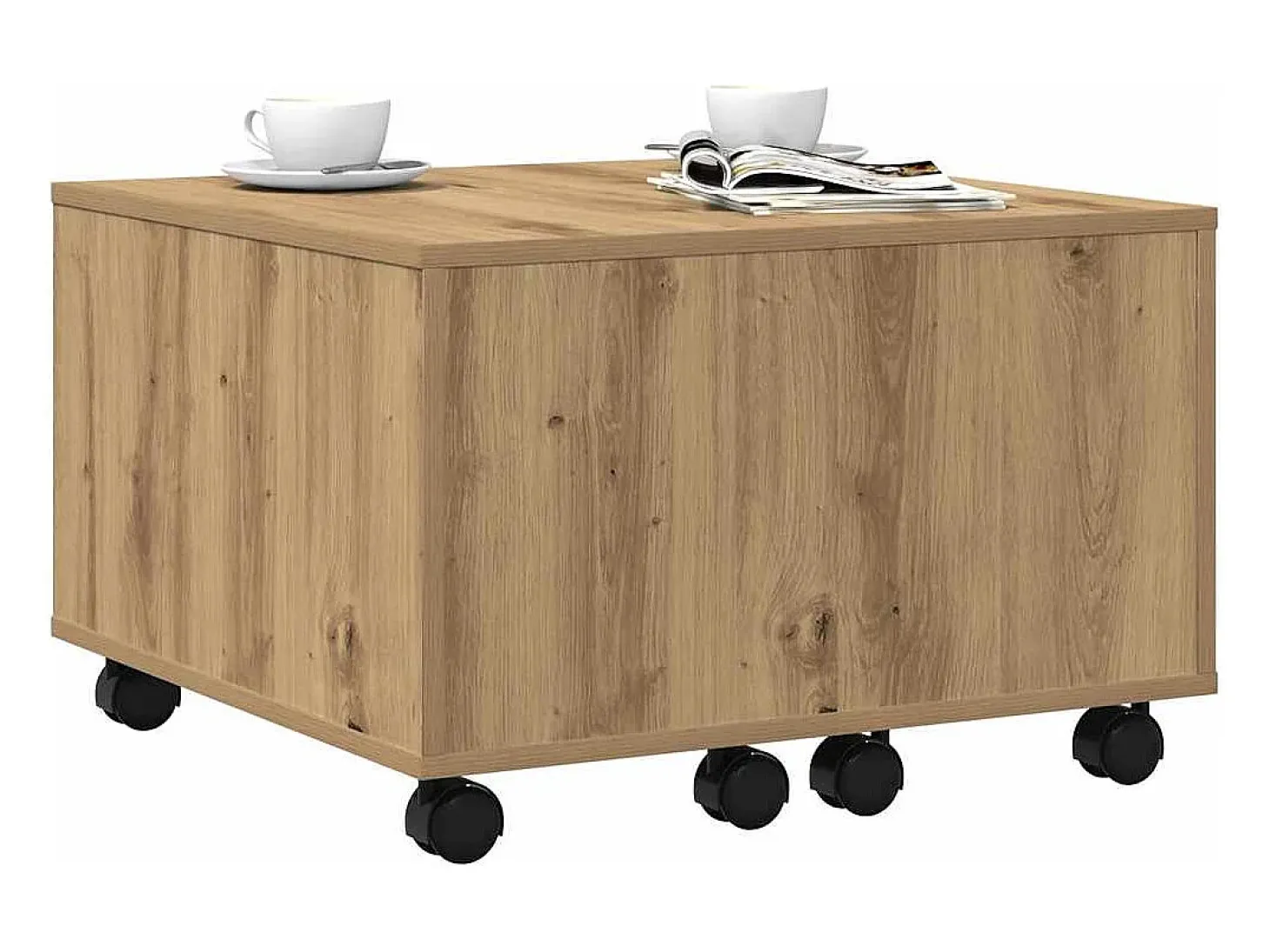 Mesa de centro madera de ingeniería roble artisan 60x60x38 cm