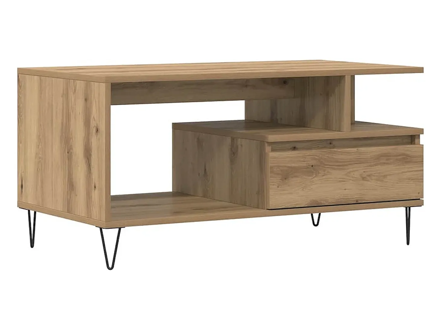 Mesa de centro madera de ingeniería roble artisan 90x49x45 cm