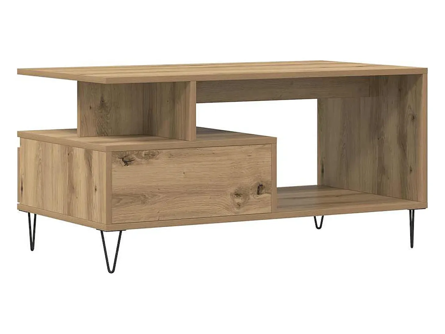 Mesa de centro madera de ingeniería roble artisan 90x49x45 cm