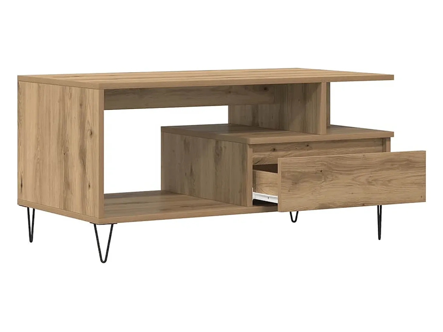 Mesa de centro madera de ingeniería roble artisan 90x49x45 cm
