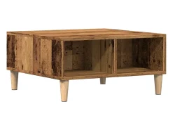 Mesa de centro madera de ingeniería envejecida 60x60x30 cm