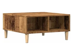 Mesa de centro madera de ingeniería envejecida 60x60x30 cm