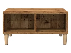 Mesa de centro madera de ingeniería envejecida 60x60x30 cm