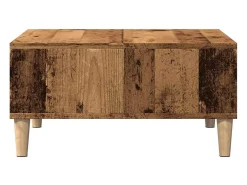 Mesa de centro madera de ingeniería envejecida 60x60x30 cm
