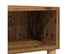 Mesa de centro madera de ingeniería envejecida 60x60x30 cm
