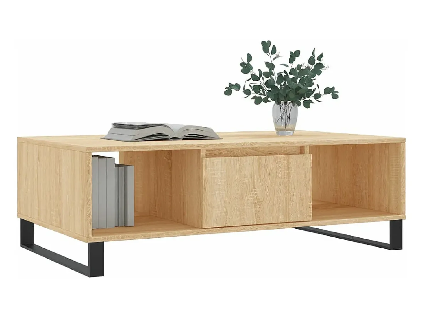 Mesa de centro madera de ingeniería roble Sonoma 104x60x35 cm