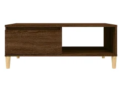 Mesa de centro madera de ingeniería roble marrón 90x60x35 cm
