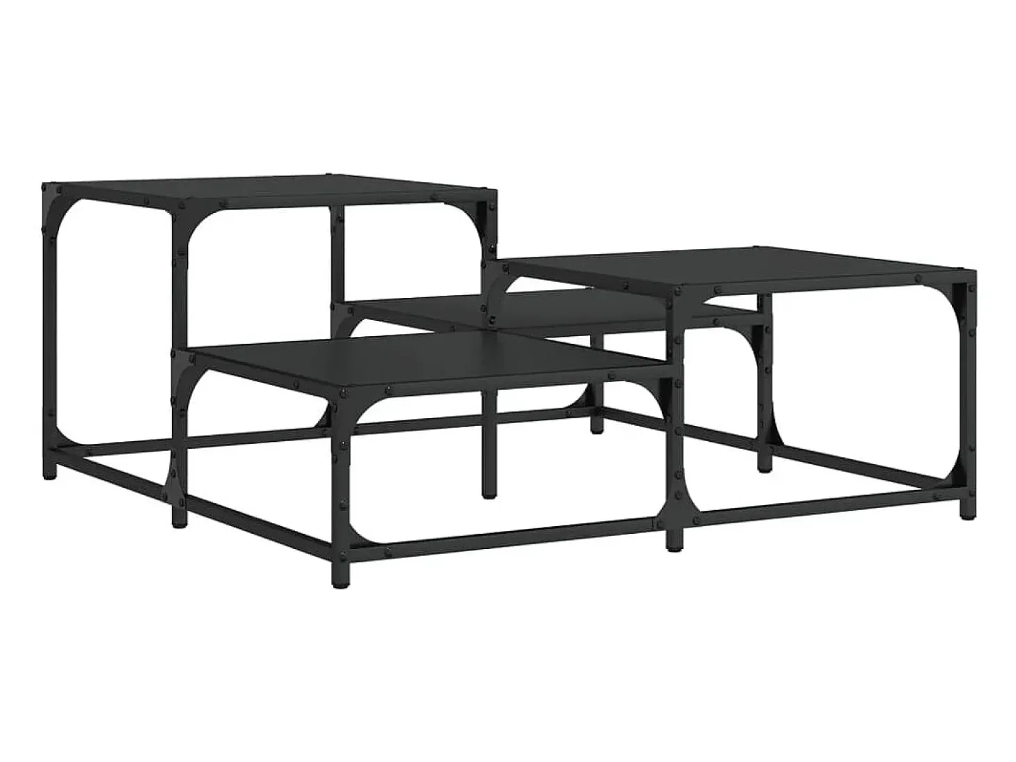 Mesa de centro madera de ingeniería negra 87,5x87,5x40 cm