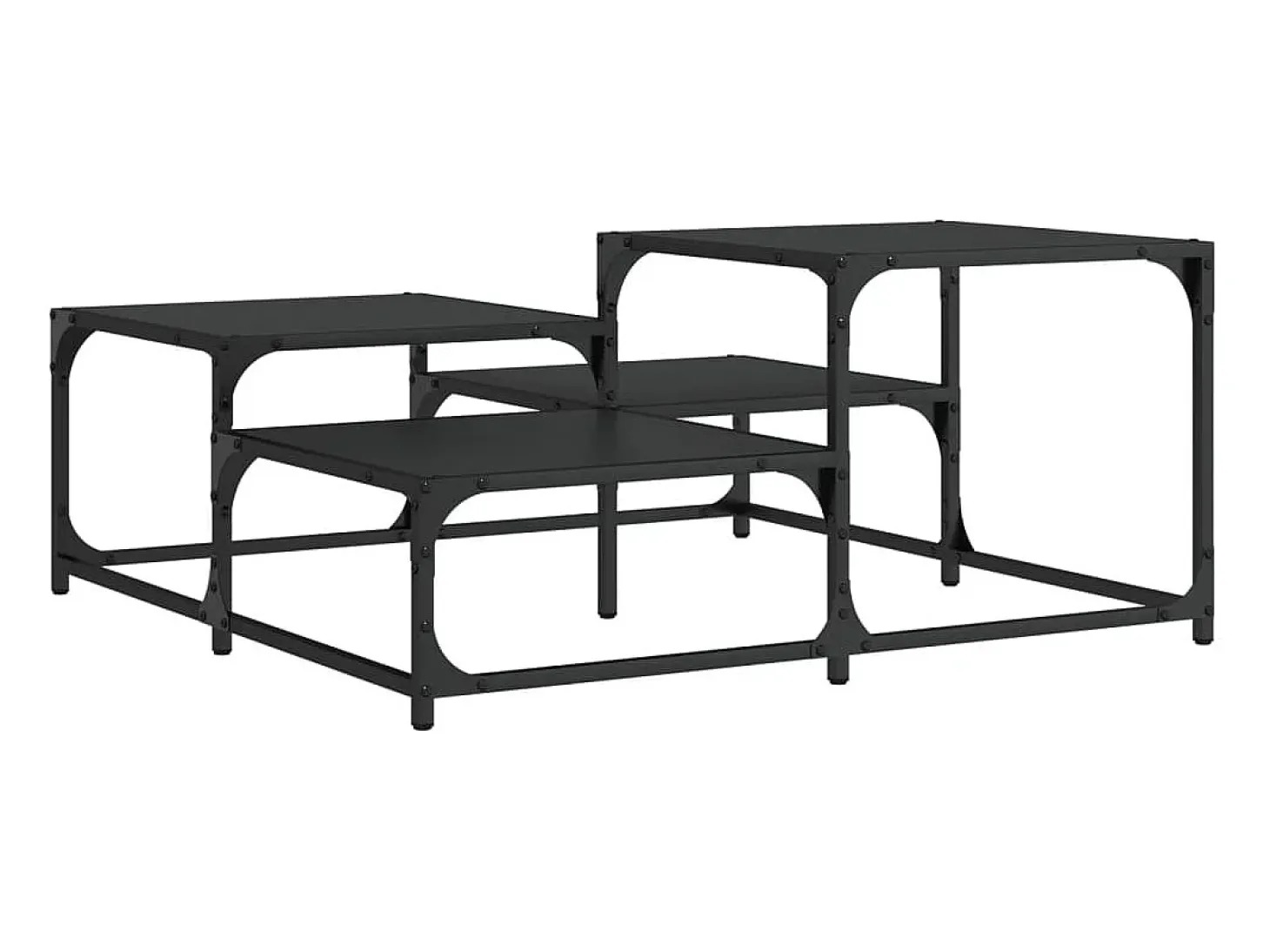 Mesa de centro madera de ingeniería negra 87,5x87,5x40 cm
