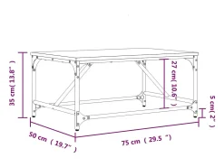 Mesa de centro madera de ingeniería roble Sonoma 75x50x35 cm