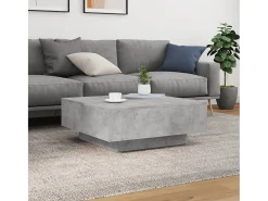 Mesa de centro madera de ingeniería gris hormigón 80x80x31 cm