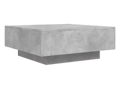 Mesa de centro madera de ingeniería gris hormigón 80x80x31 cm