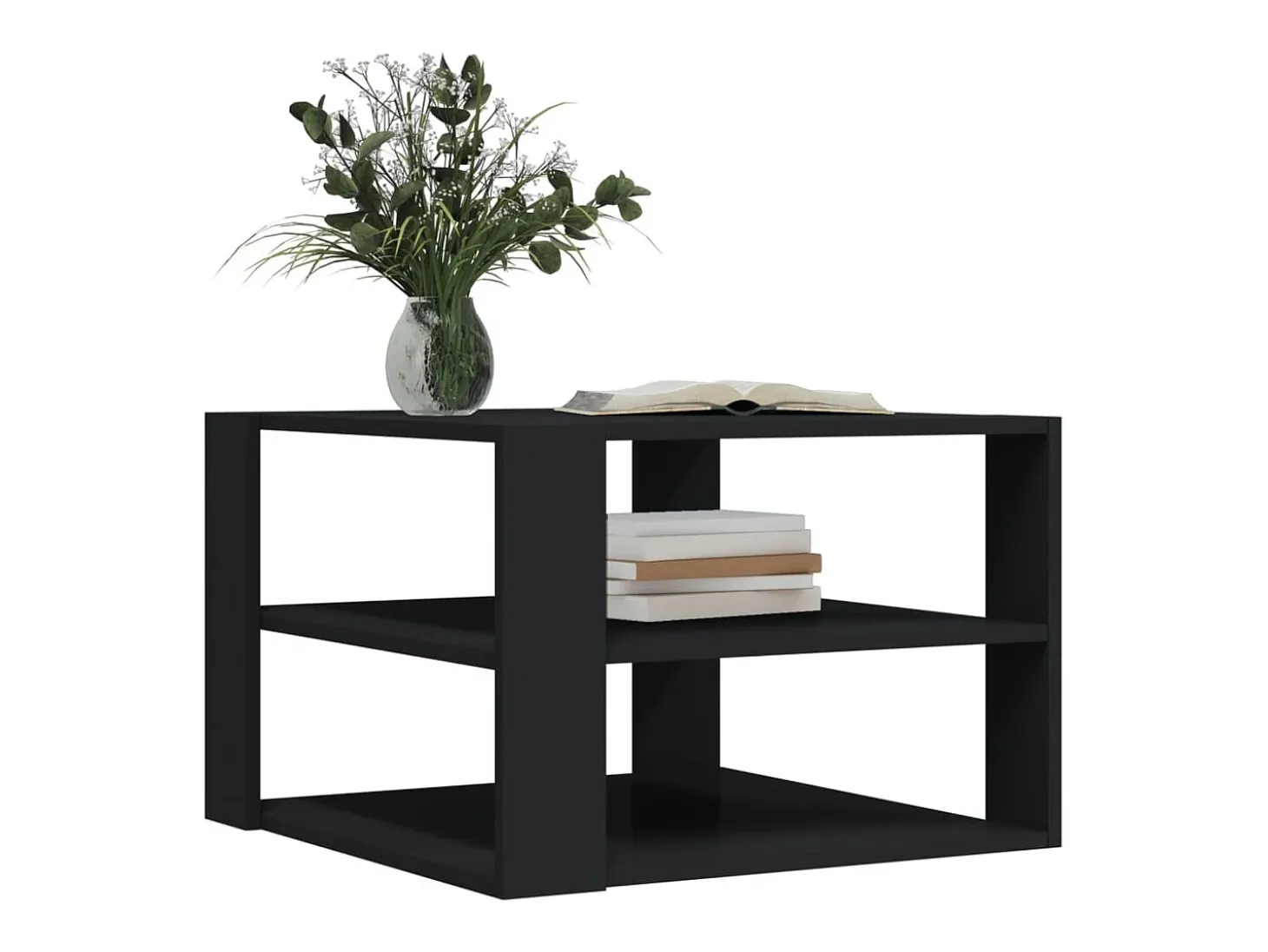 Mesa de centro madera de ingeniería negro 59,5x59,5x40 cm