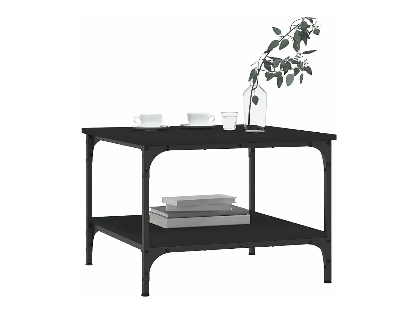 Mesa de centro madera de ingeniería negro 55x55x40 cm