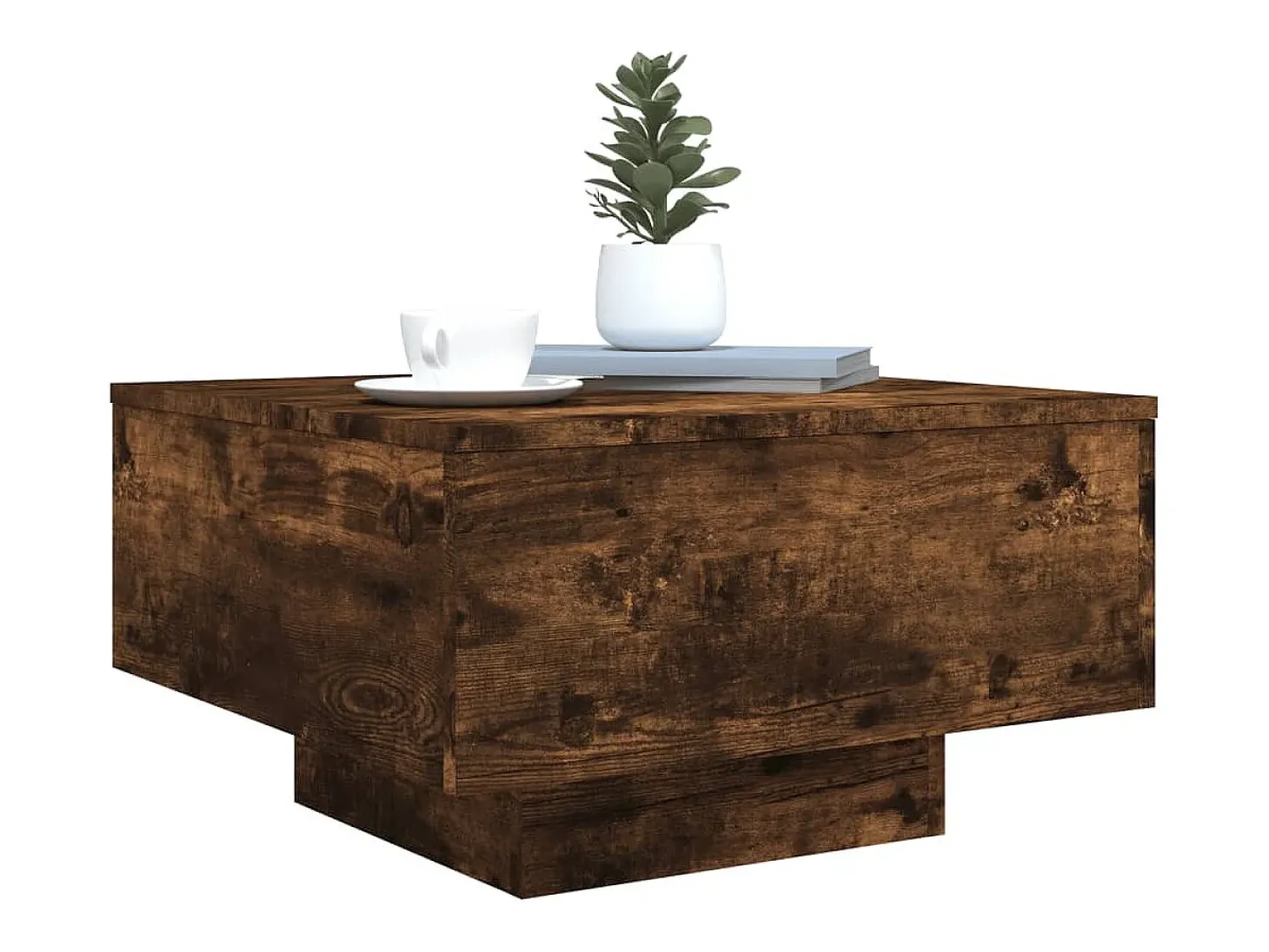 Mesa de centro madera de ingeniería roble ahumado 55x55x31 cm