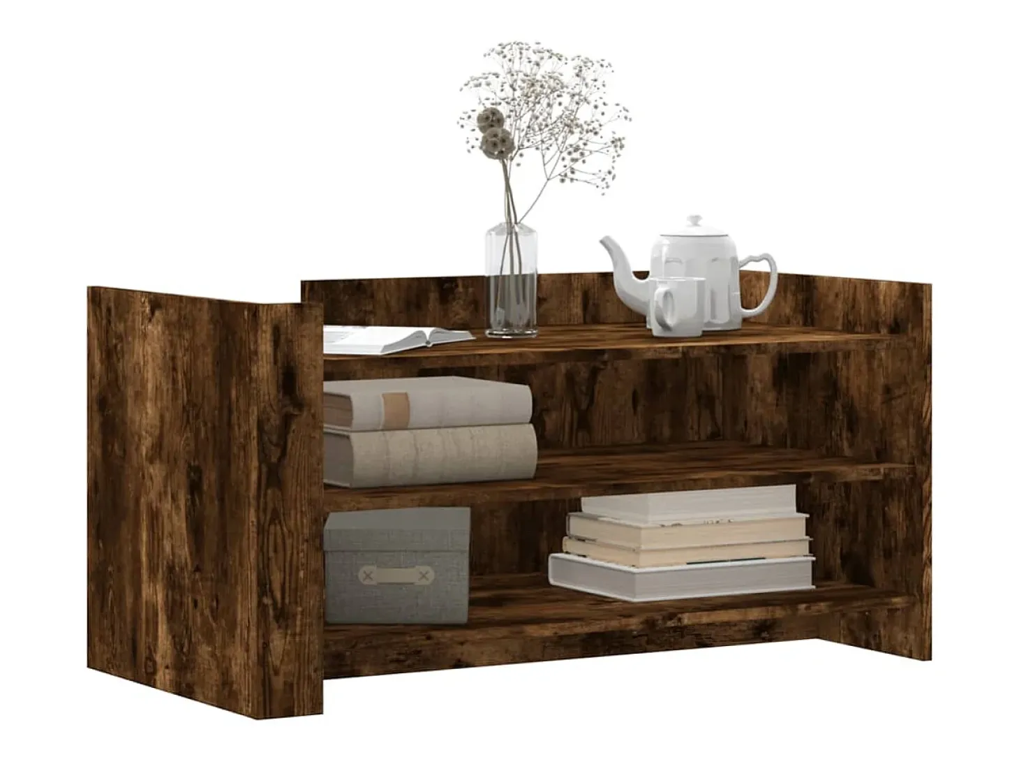 Mesa de centro madera de ingeniería roble ahumado 100x50x50 cm