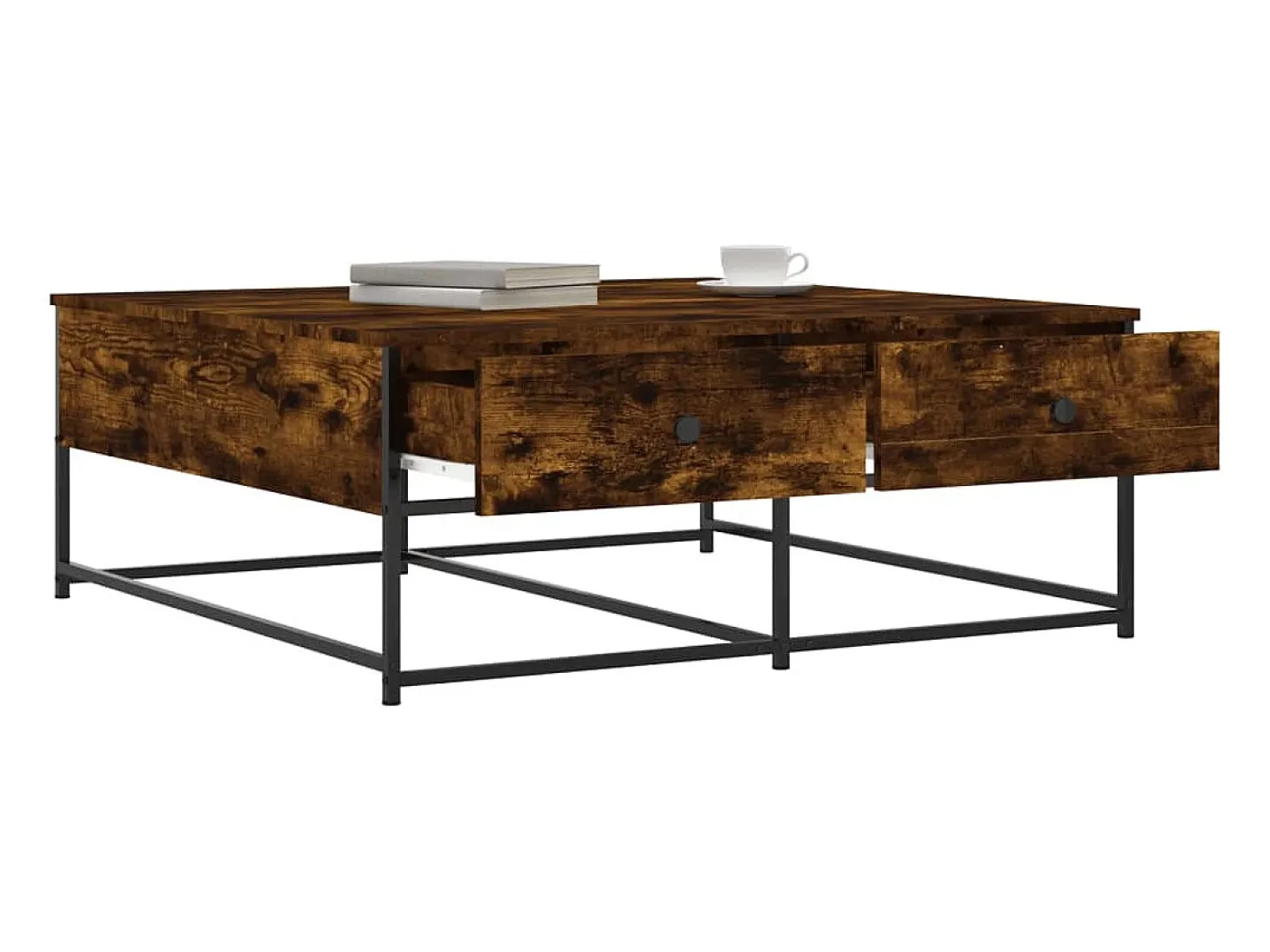 Mesa de centro madera de ingeniería roble ahumado 100x99x40 cm