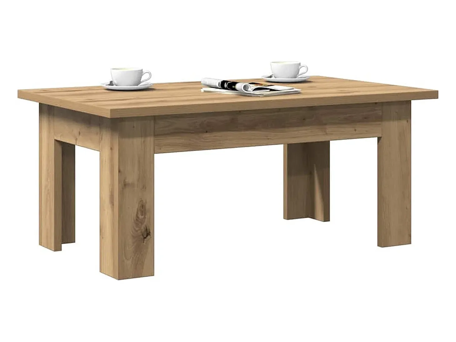 Mesa de centro madera de ingeniería roble artisan 100x60x42 cm