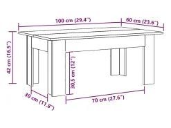 Mesa de centro madera de ingeniería roble artisan 100x60x42 cm