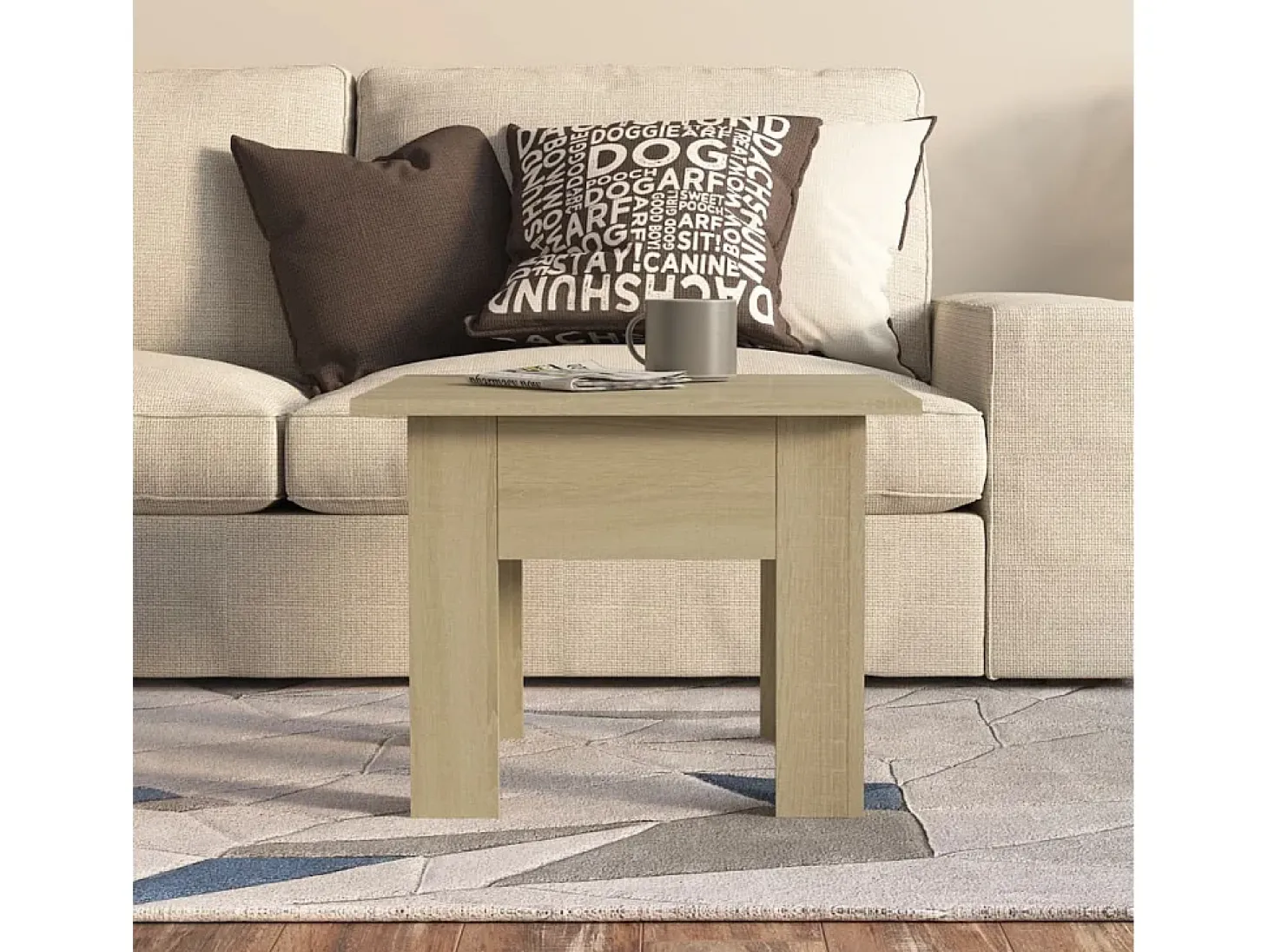 Mesa de centro madera de ingeniería roble Sonoma 55x55x42 cm