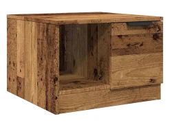Mesa de centro madera de ingeniería envejecida 50x50x36 cm