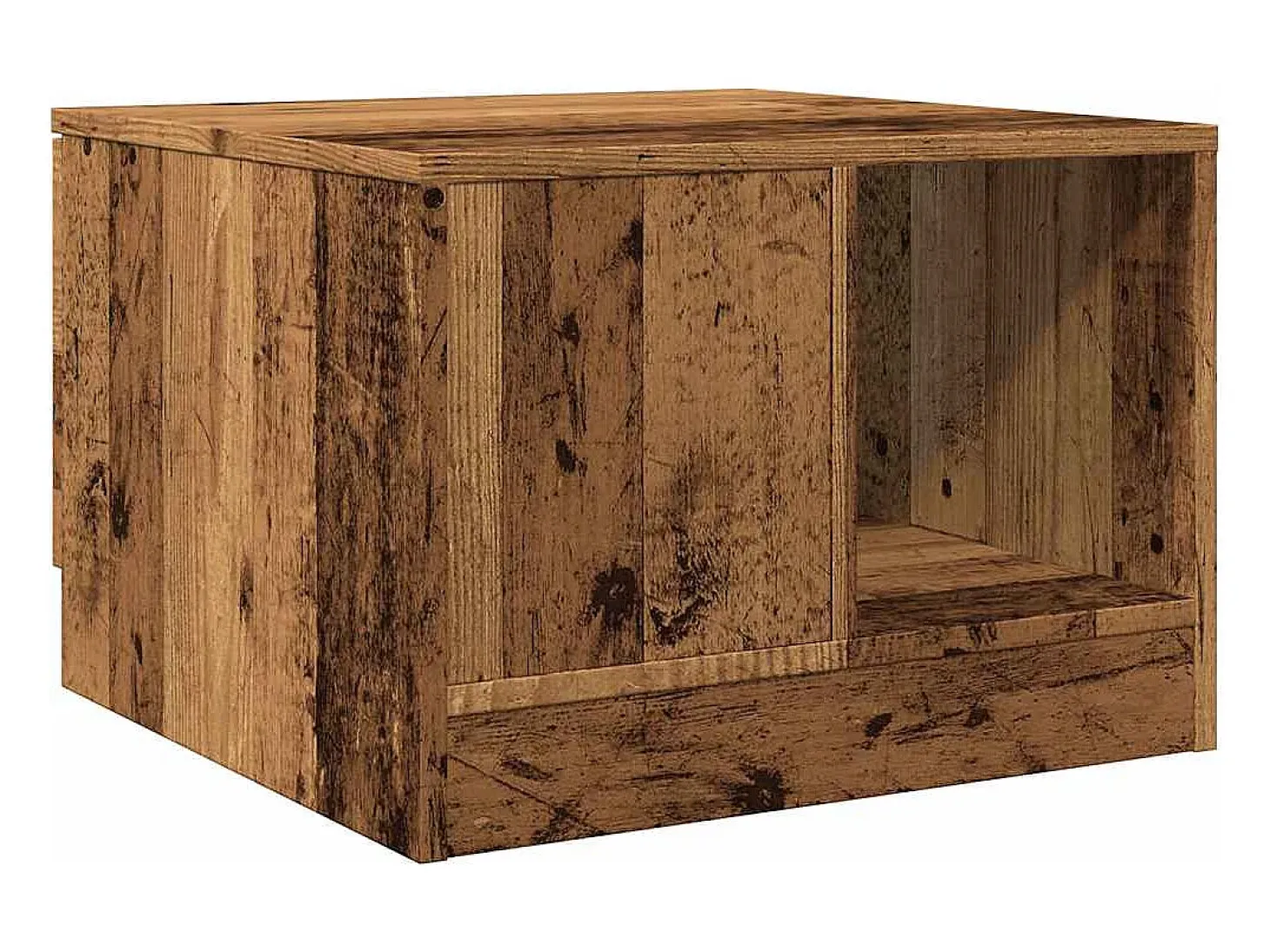 Mesa de centro madera de ingeniería envejecida 50x50x36 cm