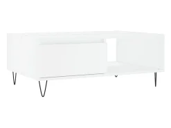 Mesa de centro madera de ingeniería blanco 90x60x35 cm